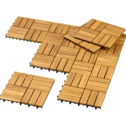 LIVARNO® Holzfliesen, 9 Stück - B-Ware