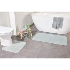 LIVARNO home Badezimmergarnitur-Set, 2-teilig (Teppich/ mit WC-Ausschnitt, grau) - B-Ware neuwertig