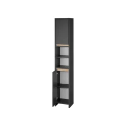 LIVARNO home Badezimmer-Hochschrank Oslo, anthrazit - B-Ware neuwertig