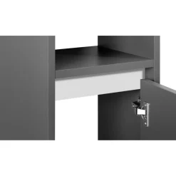 LIVARNO home Badezimmer-Hochschrank Oslo, anthrazit - B-Ware neuwertig