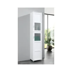 LIVARNO home Bad-Hochschrank »Basel« mit 2 Glasrahmentüren - B-Ware neuwertig