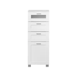 LIVARNO home Bad-Seitenschrank »Basel«, mit 4 Glasrahmenschubkästen - B-Ware neuwertig