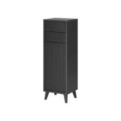 LIVARNO home Bad-Seitenschrank, mit Wellenoptik, schwarz - B-Ware sehr gut