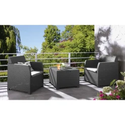 LIVARNO home Balkonmöbel-Set, mit Stauraumfunktion, 3-teilig - B-Ware