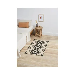 LIVARNO HOME Baumwollteppich, 67 x 120 cm (schwarz/creme) - B-Ware sehr gut