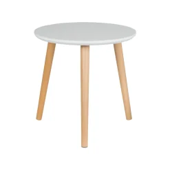 LIVARNO HOME Beistelltisch, aus Massivholz, Ø40cm (Weiß) - B-Ware Transportschaden Kosmetisch