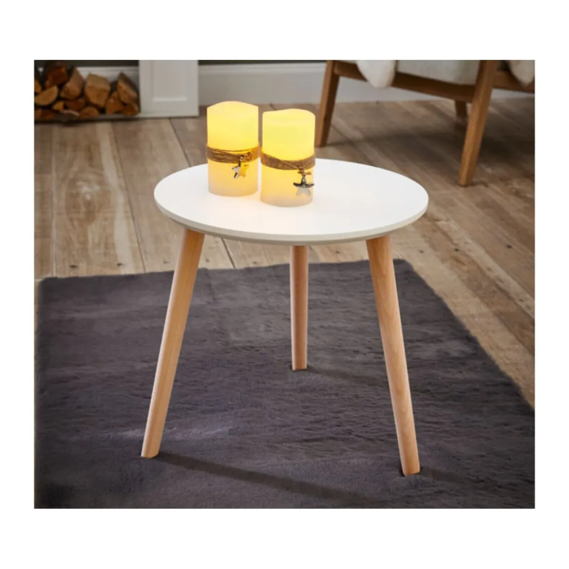 LIVARNO HOME Beistelltisch, Ø 40 cm (Weiß) - B-Ware sehr gut