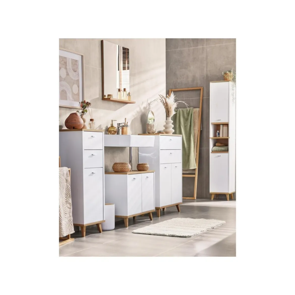 LIVARNO home »CORFU« Badezimmer-Seitenschrank, weiß - B-Ware sehr gut