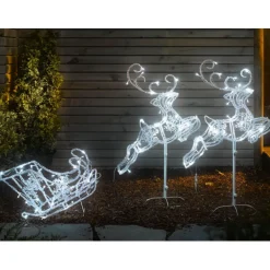 LIVARNO home 3D-Lichtfiguren, 3 tlg. mit 120 LEDs - B-Ware Transportschaden Kosmetisch