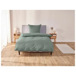 LIVARNO home Edel-Renforcé-Bettwäsche, 135 x 200 cm (Grün) - B-Ware neuwertig