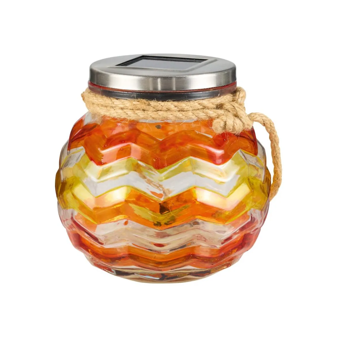LIVARNO HOME Glas Solar bemalt oder Mosaik LED (Orange) - B-Ware Transportschaden Kosmetisch