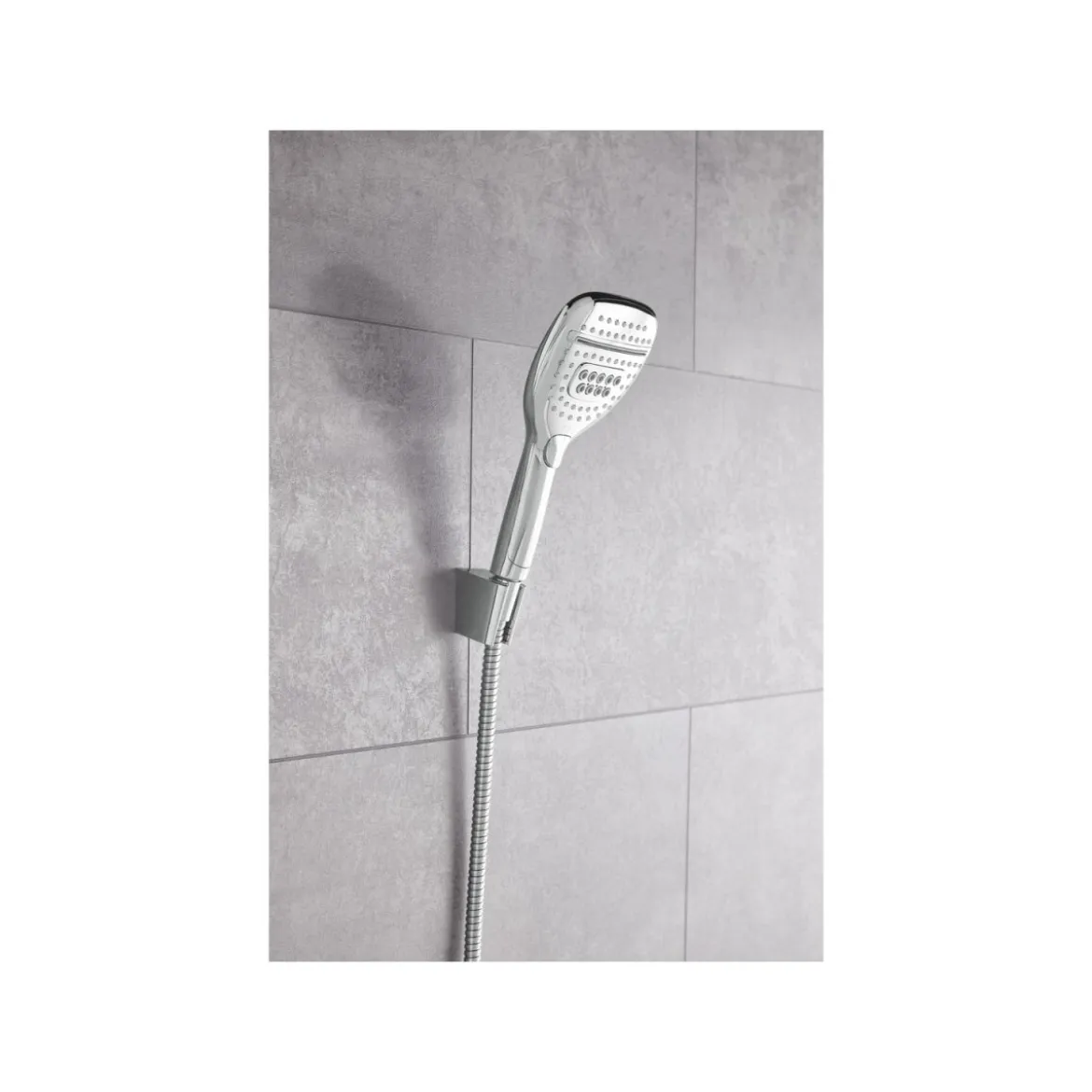 LIVARNO home Handbrause-Set, mit Wechselschalter, 3 Strahlarten, eckig - B-Ware Transportschaden Kosmetisch