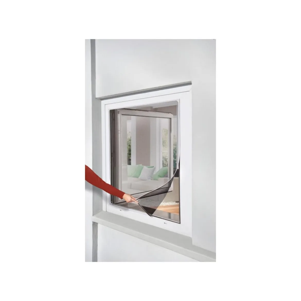 LIVARNO home Insektenschutzfenster, magnetisch, 110 x 130 cm, weiß - B-Ware sehr gut