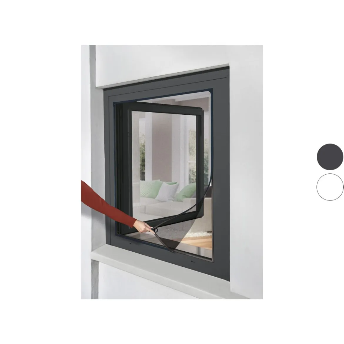 LIVARNO home Insektenschutzfenster, 110 x 130 cm, magnetisch - B-Ware