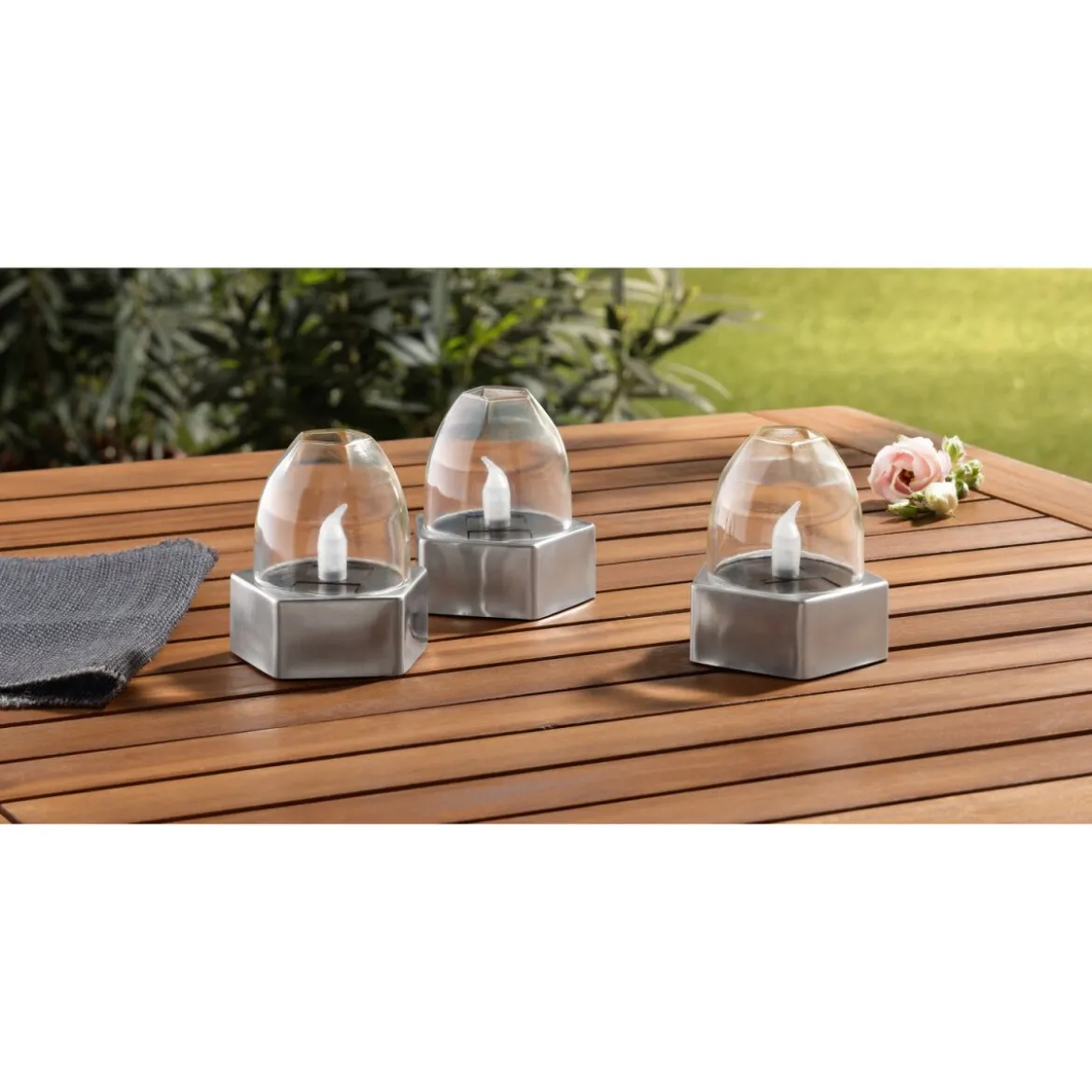 LIVARNO home LED Solarleuchten / Tischleuchten, 3 Stück - B-Ware