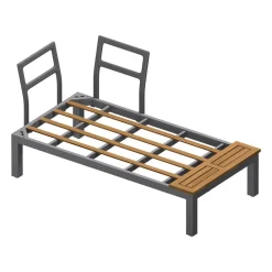 LIVARNO home Loungeecke, 3-teilig, aus Alu und Holz, braun/grau - B-Ware neuwertig