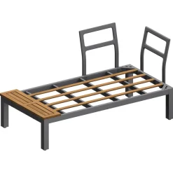 LIVARNO home Loungeecke, 3-teilig, aus Alu und Holz, braun/grau - B-Ware neuwertig