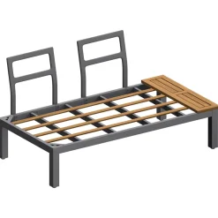 LIVARNO home Loungeecke, 3-teilig, aus Alu und Holz, braun/grau - B-Ware neuwertig