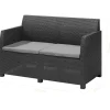 LIVARNO home Loungeset mit Tisch, 4-teilig, Kunststoff, anthrazit - B-Ware neuwertig