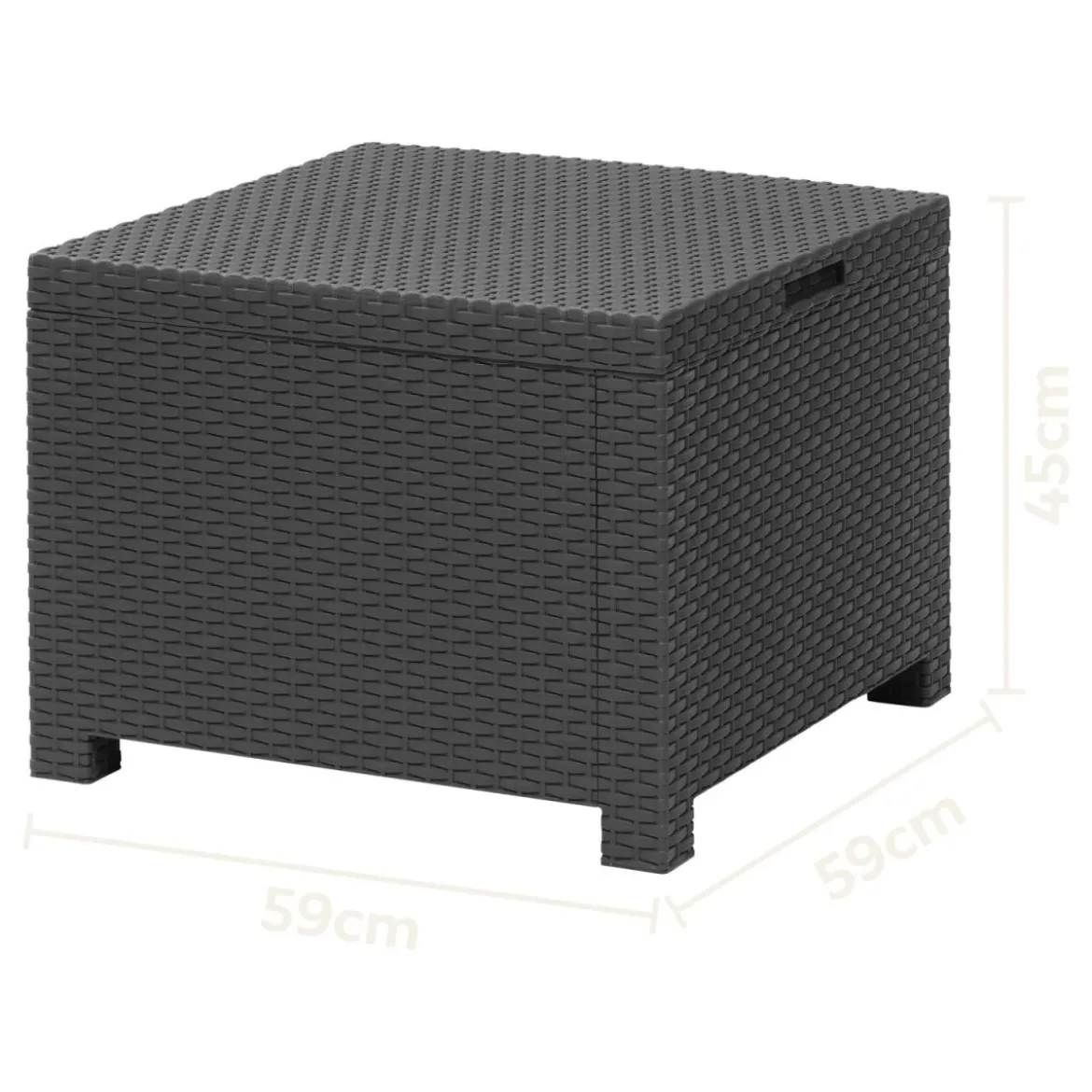 LIVARNO home Loungeset mit Tisch, 4-teilig, Kunststoff, anthrazit - B-Ware neuwertig