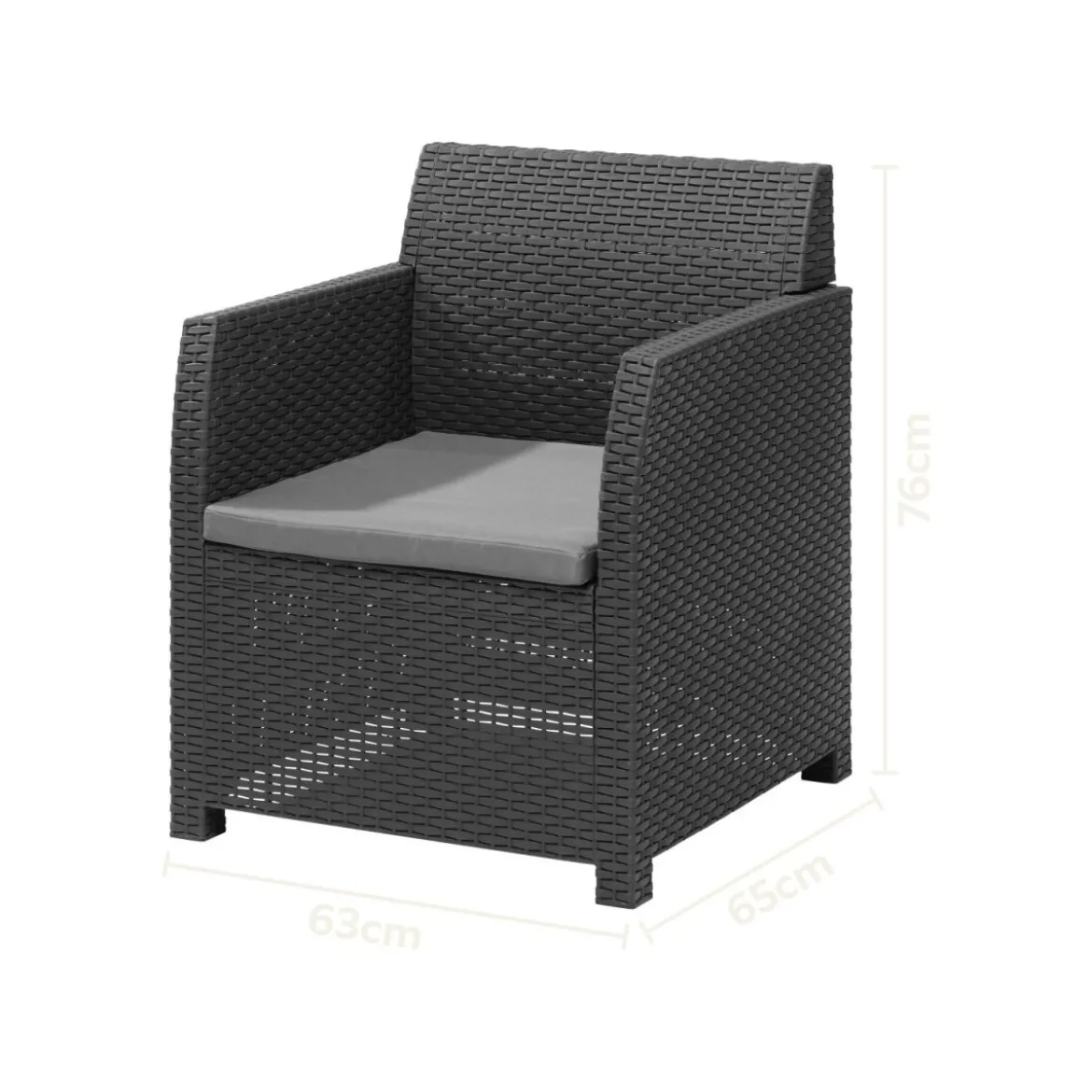 LIVARNO home Loungeset mit Tisch, 4-teilig, Kunststoff, anthrazit - B-Ware sehr gut