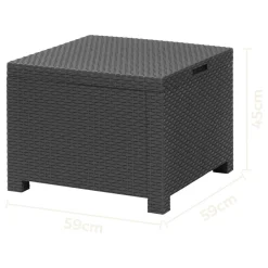 LIVARNO home Loungeset mit Tisch, 4-teilig, Kunststoff, anthrazit - B-Ware Transportschaden Kosmetisch