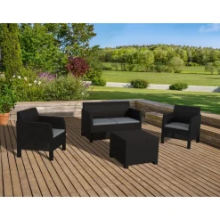 LIVARNO home Loungeset, 4-teilig, anthrazit - B-Ware neuwertig