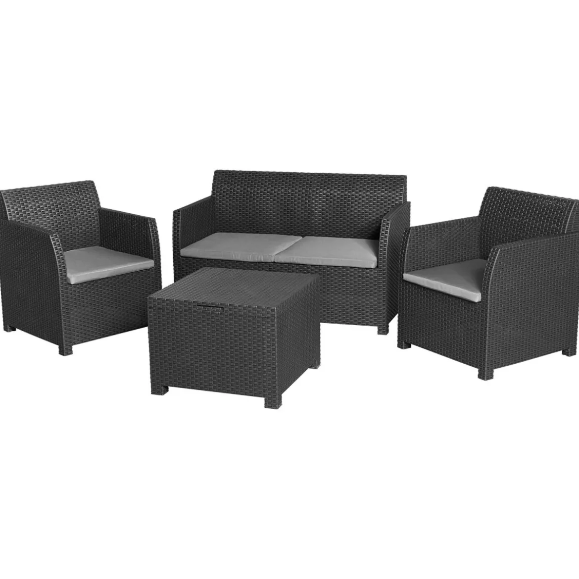 LIVARNO home Loungeset, 4-teilig, anthrazit - B-Ware neuwertig