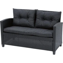 LIVARNO home Lounge-Set, 4-teilig, mit Kissen, anthrazit - B-Ware neuwertig
