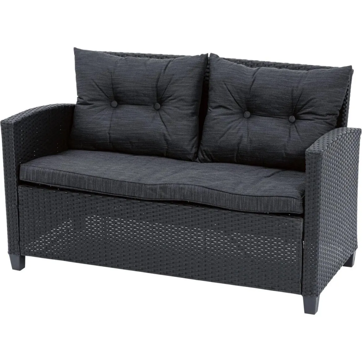 LIVARNO home Lounge-Set, 4-teilig, mit Kissen, anthrazit - B-Ware neuwertig