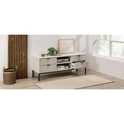 LIVARNO home Lowboard, mit Lamellen-Optik - B-Ware Transportschaden