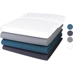 LIVARNO home Mikrofaser-Jersey-Spannbettlaken, 180-200 x 200 cm - B-Ware