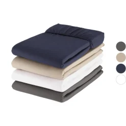 LIVARNO home Perkal-Spannbettlaken, 180-200 x 200 cm - B-Ware