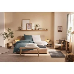 LIVARNO home Perkal-Spannbettlaken, 180-200 x 200 cm - B-Ware