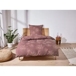 LIVARNO home Renforcé-Bettwäsche, 135 x 200 cm (Blumen/rot) - B-Ware neuwertig