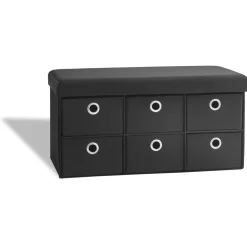 LIVARNO HOME Sitztruhe, mit 6 Schubladen (Schwarz) - B-Ware neuwertig