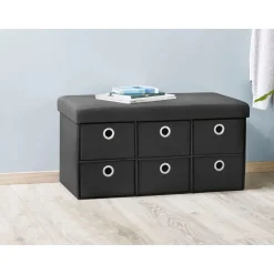 LIVARNO HOME Sitztruhe, mit 6 Schubladen (Schwarz) - B-Ware neuwertig