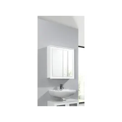 LIVARNO home Spiegelschrank Basel, mit 6 Glas-Einlegeböden, weiß - B-Ware Transportschaden
