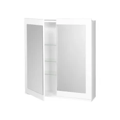 LIVARNO home Spiegelschrank Basel, mit 6 Glas-Einlegeböden, weiß - B-Ware Transportschaden