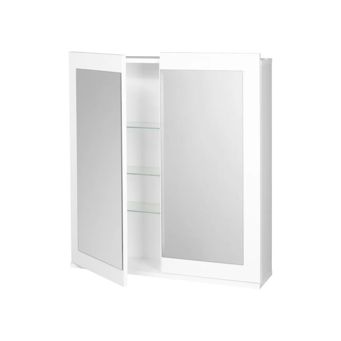 LIVARNO home Spiegelschrank Basel, mit 6 Glas-Einlegeböden, weiß - B-Ware Transportschaden