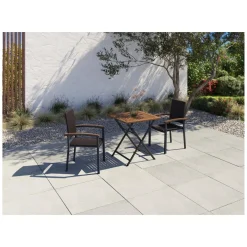 LIVARNO home Stapelstuhl »Valencia«, mit PE-Rattan Geflecht, braun/schwarz - B-Ware neuwertig