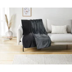 LIVARNO HOME Teddyfleece Kuscheldecke, 150 x 200 cm (Grau) - B-Ware neuwertig