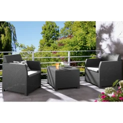 LIVARNO home 3-teiliges Balkonset, aus recyceltem Kunststoff - B-Ware