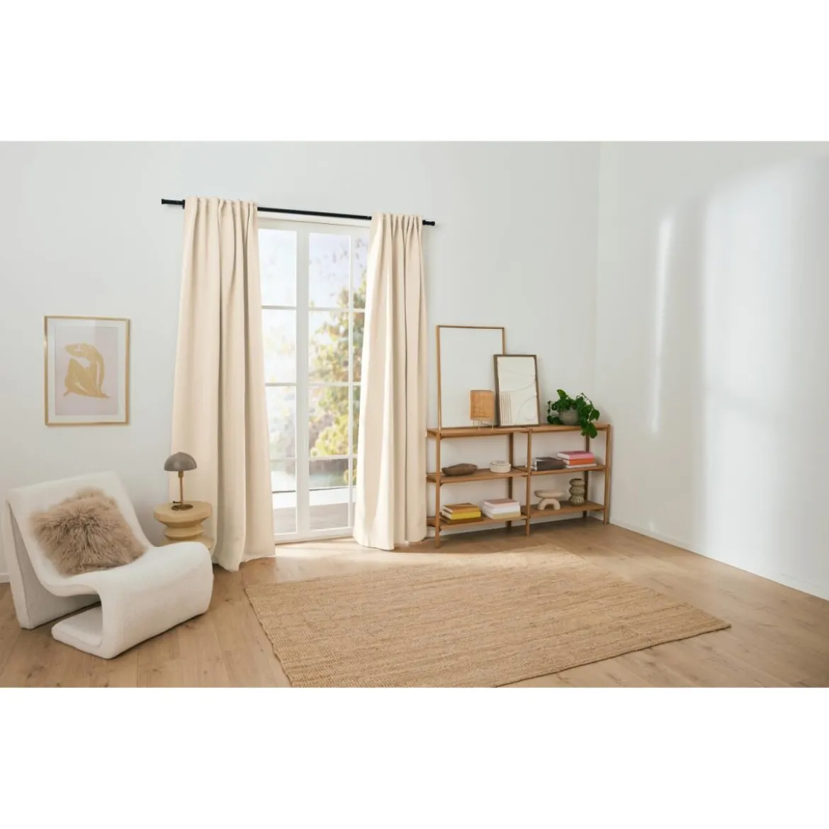 LIVARNO home Vorhangschal, 2 Stück, abdunkelnd (Beige) - B-Ware neuwertig