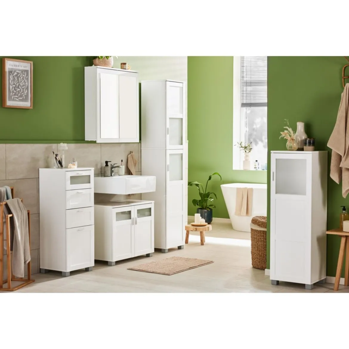 LIVARNO home Waschbeckenunterschrank »Basel«, mit Siphonausschnitt - B-Ware