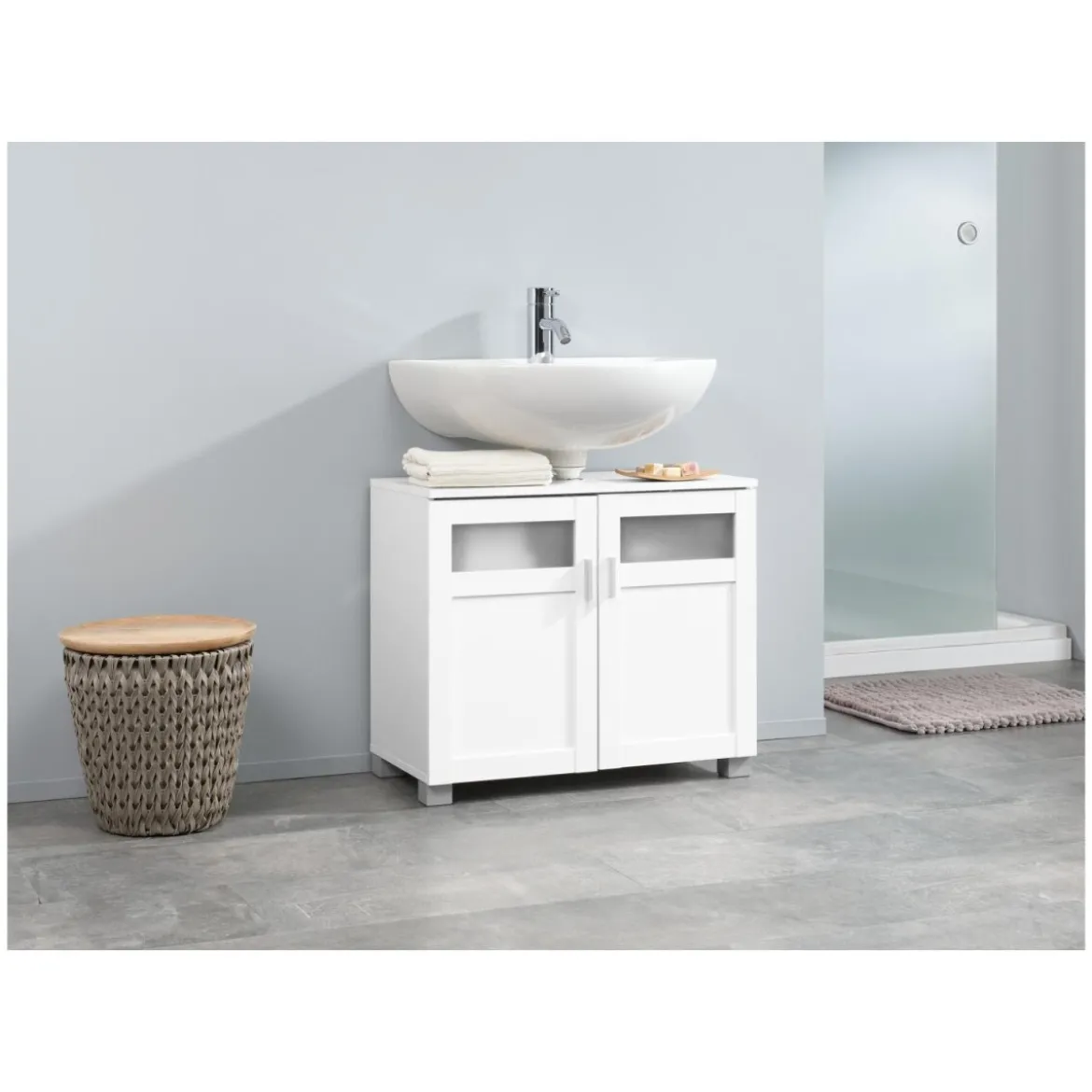 LIVARNO home Waschbeckenunterschrank »Basel«, mit Siphonausschnitt - B-Ware