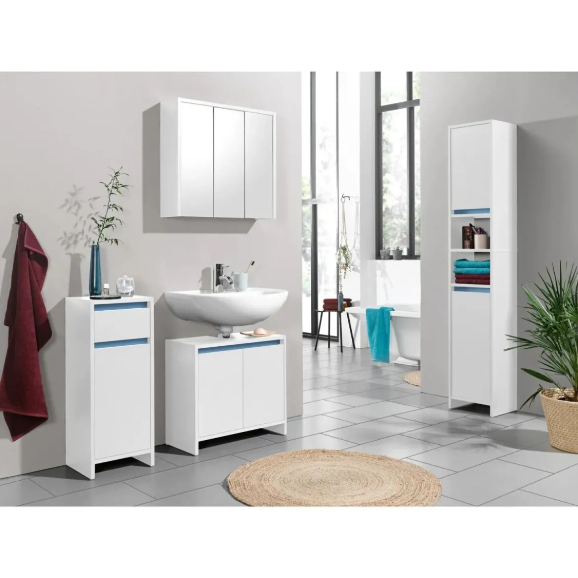 LIVARNO home Waschbeckenunterschrank Oslo, mit 2 Türen, weiß - B-Ware