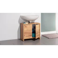 LIVARNO home Waschbeckenunterschrank Verona, in Eiche Wotan - B-Ware sehr gut