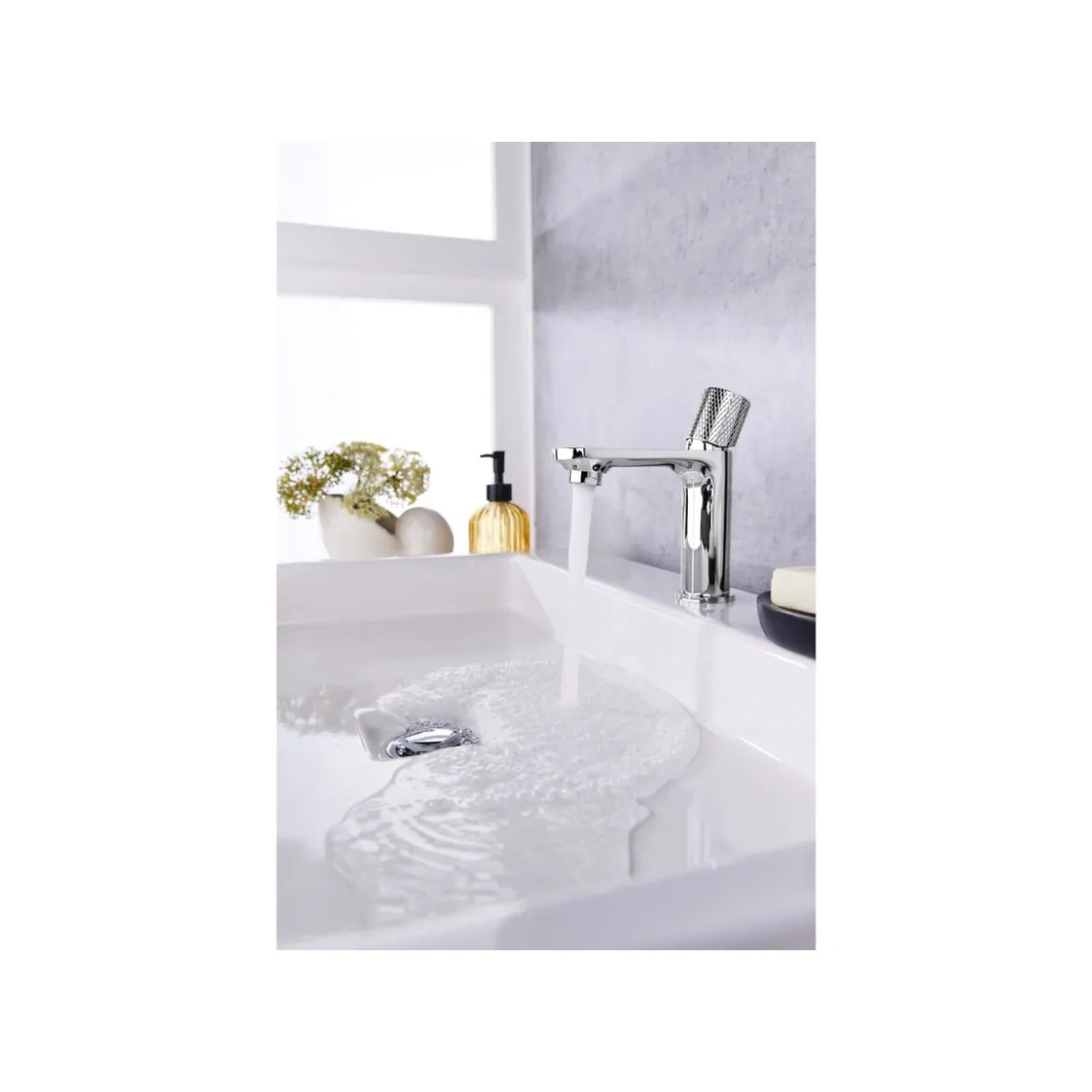 LIVARNO home Waschtischarmatur mit Knopfhebel (silber) - B-Ware neuwertig