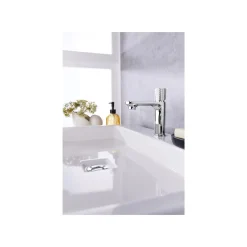 LIVARNO home Waschtischarmatur mit Knopfhebel (silber) - B-Ware neuwertig